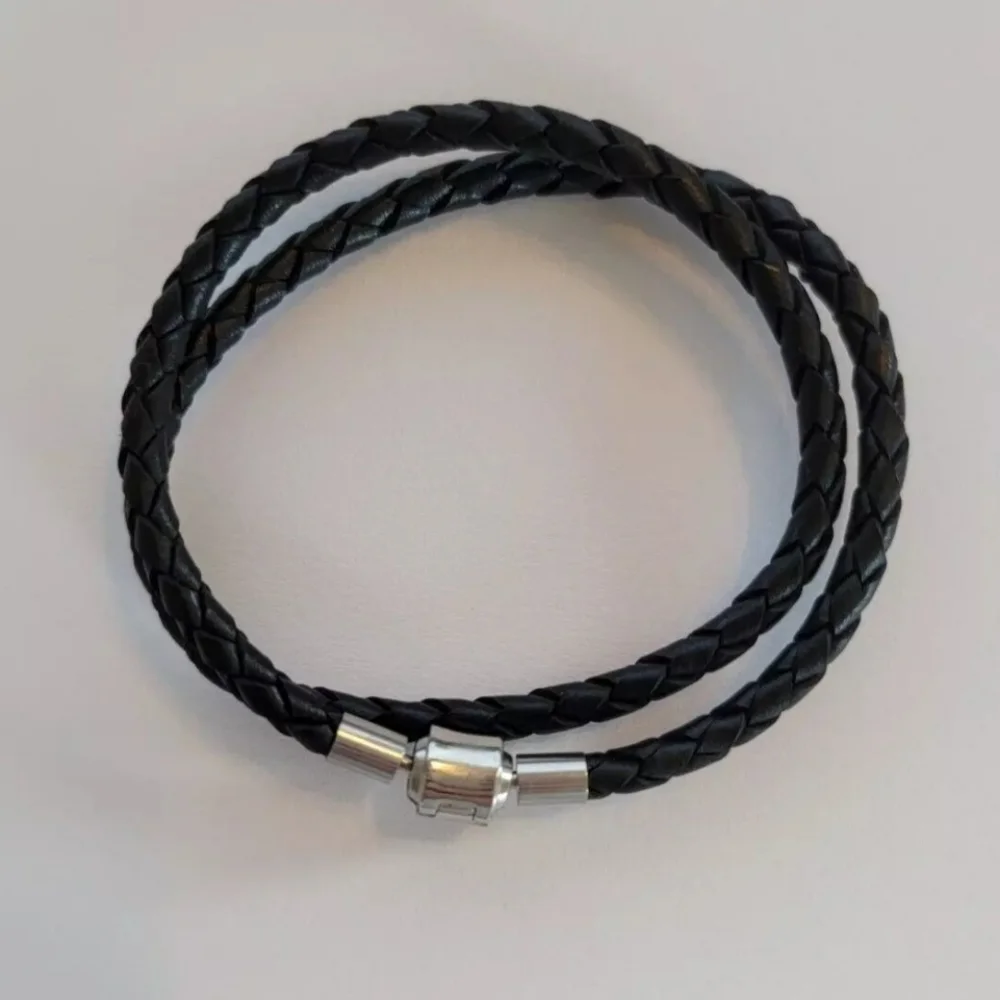 Black Braided Leather Bracelet